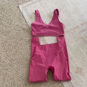 SET Active pink Sports Bra & pants Set